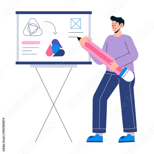 Flat style illustration representing brand designing
