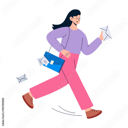 Flat style illustration representing email marketing