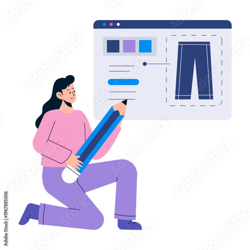 Flat style illustration representing product design