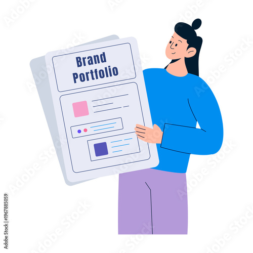 A flat style illustration showing brand portfolio