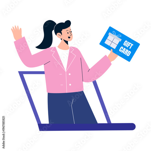 Flat style illustration representing loyalty program