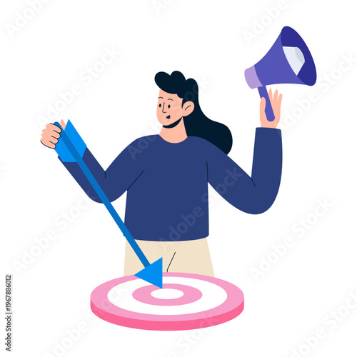 Flat style illustration representing targeted promotion