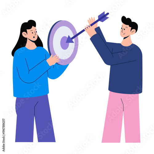 A flat style illustration showing target audience