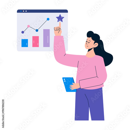 Flat style illustration representing organic traffic