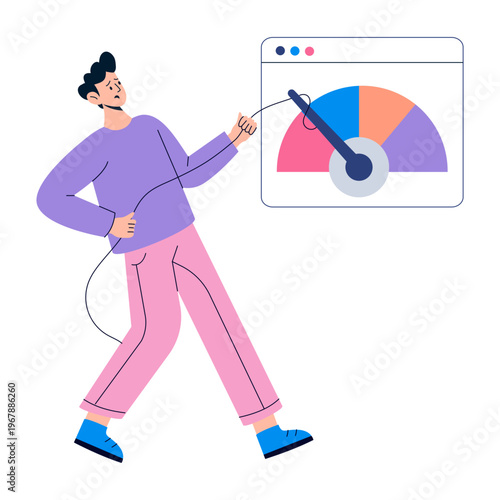 A flat style illustration depicting speed optimization