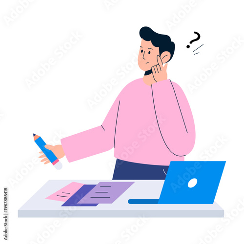 A flat style illustration showing content writer