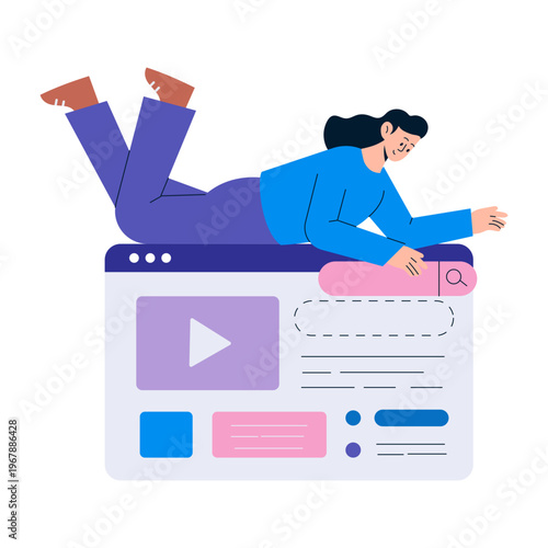 A flat style illustration showing website optimization