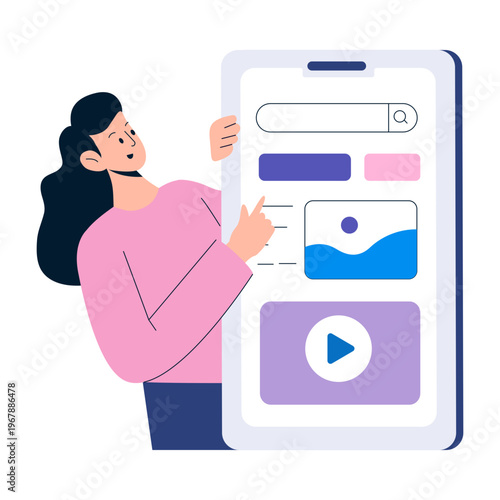 Flat style illustration representing content marketing