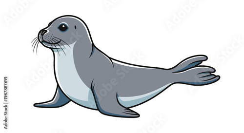Cute Cartoon Seal Illustration
