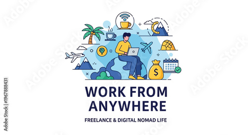 Digital Nomad Working Remotely Worldwide, Freelance Lifestyle