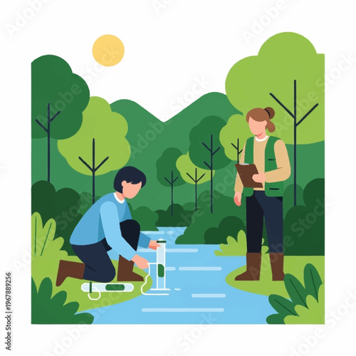 Scientists Analyzing Water Quality in Nature.