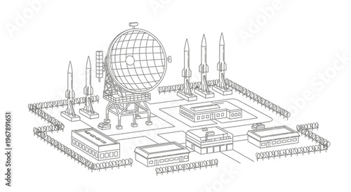Detailed illustration of a satellite dish.
