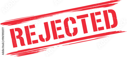 Red rejected stamp on white background red stamp rejected text
