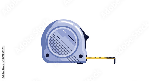 Large silver metal measuring tape is partially extended against a plain white background for construction or DIY projects.