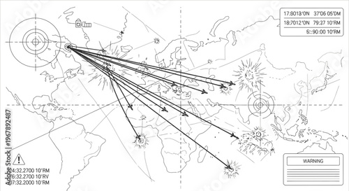 Flight Routes on World Map.