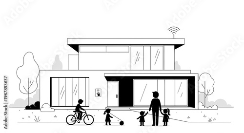 Modern Family Home Exterior Design.