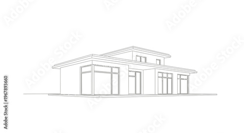 Modern House Architectural Drawing Design.