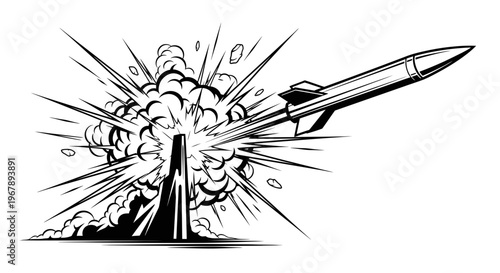 Rocket Launching into the Air.