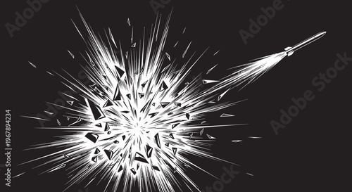 Sparkling Bullet in Dark Space.