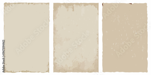 Three rectangular beige backgrounds with slightly textured aged appearances
