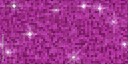 A vibrant textured background of shimmering purple sequins and bright sparkles