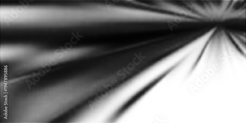 Abstract Black and White Halftone Wave Pattern Background, Modern Minimalist Dotted Gradient Texture for Graphic Design, Vector Illustration Backdrop with Dynamic Fluid Shapes.