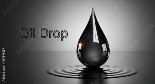 Captivating Oil Drop - A Study in Form, Reflection, and Fluid Dynamics.