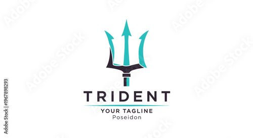 Elegant Trident Logo Design - Symbol of Power and Authority.