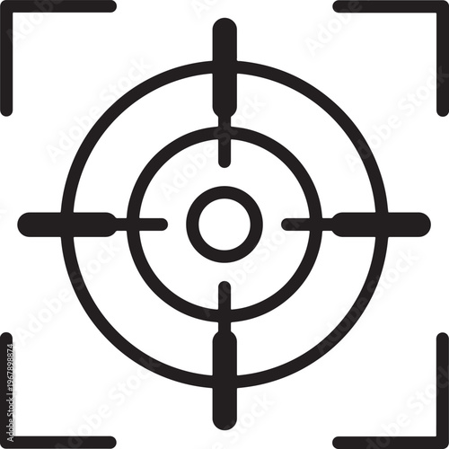 Isolated target sight for sniper, aiming scope, precision marksman training target design. Target destination icon set. Aim sniper shoot group. Focus cursor bull eye mark collection.