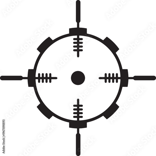 Isolated target sight for sniper, aiming scope, precision marksman training target design. Target destination icon set. Aim sniper shoot group. Focus cursor bull eye mark collection.