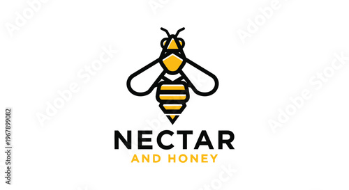 Elegant bee logo for nectar and honey products, perfect branding design.