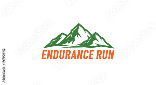 Endurance Run Logo - Mountain Peaks and Running Event Branding.