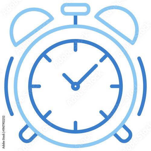 Alarm Clock Dual Tone Outline Icon