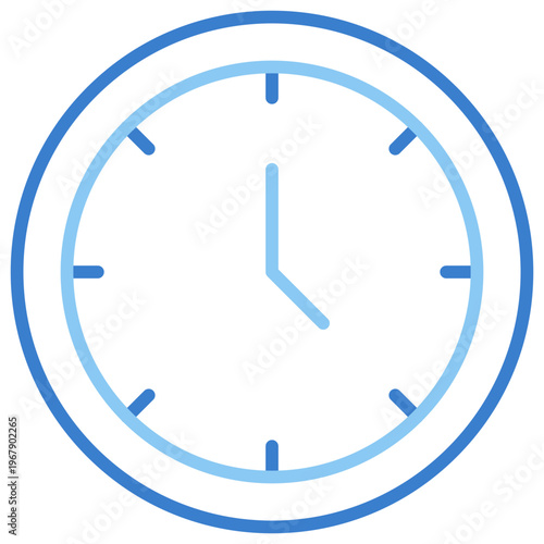 Clock Dual Tone Outline Icon