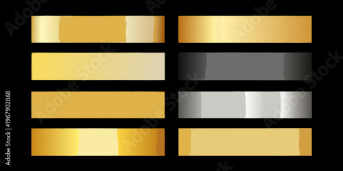 Gradient and metallic color swatches arranged in a grid pattern