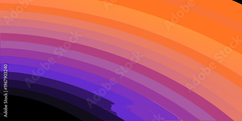Abstract gradient arc with vibrant colors ranging from orange to purple