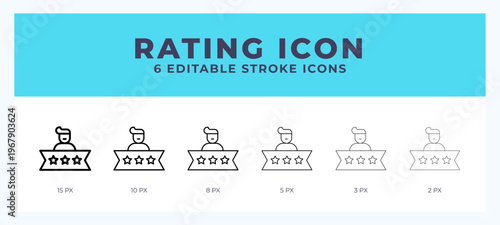 Rating line icon. For web. And mobile app. Vector illustration.