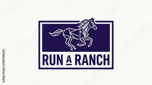 Geometric Horse Logo for Run a Ranch - A Dynamic Design.