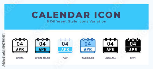 Calendar april icon for websites and apps. vector illustration