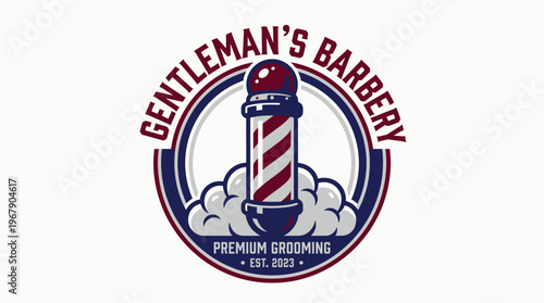 Gentlemans Barbery Logo - Classic Barber Shop Emblem with a Stylish Design.