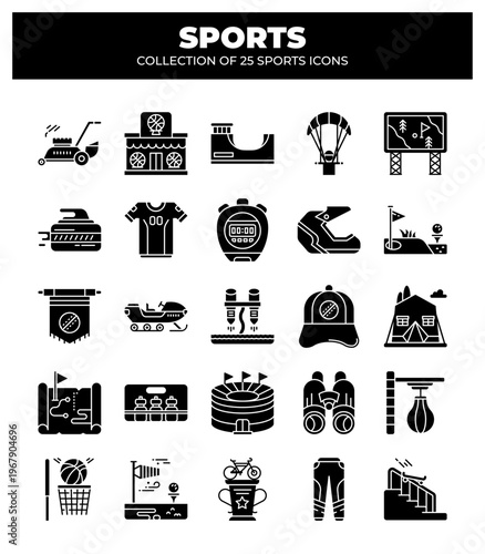 Collection of 25 Sports Icons. Ultimate Guide to Various Sports