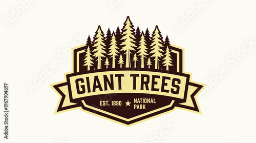Giant Trees National Park Logo - Majestic Forest Emblem Design.