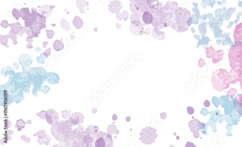 紫と水色の水彩画風背景イラスト