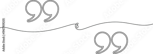 Minimalist Line of Quotation Marks Connected by a Wavy Line