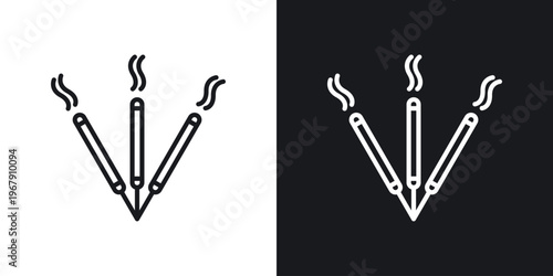 Burning incense stick icon