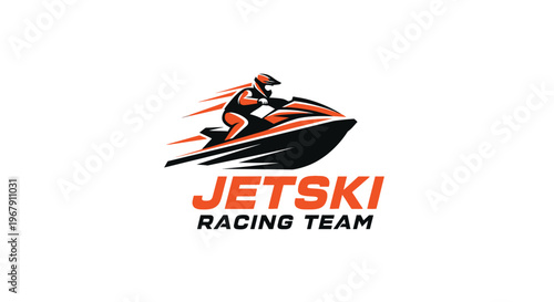 Jetski Racing Team Logo - Dynamic Design Featuring Rider and Watercraft.