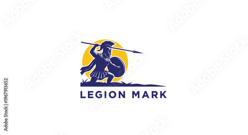 Legion Mark logo featuring a warrior with spear and shield, ready for battle.
