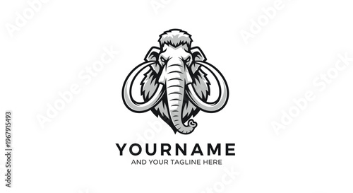 Mammoth Logo Design - A Detailed Illustration of the Prehistoric Giant.