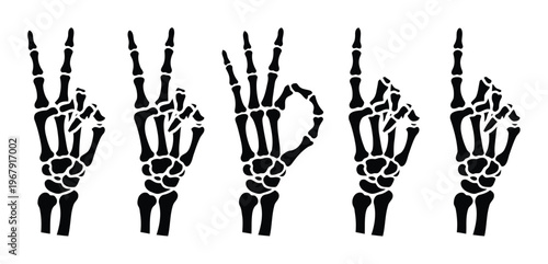 Skeleton Hand Gestures Vector Illustration