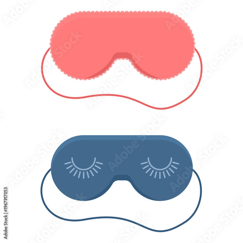 Wellness concept illustration, sleep mask isolated vector, eye cover for rest, relaxation, travel sleep aid, comfort, and bedtime accessory design.